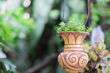 Hanging plant pots made from jars, Hanging plant pots