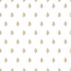 minimalism. stylized gold leaves on a white background for the design of your fabric. hand-drawn vector patterns. pattern for wallpaper.