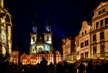 Fototapeta na wymiar Night Prague - Old Town Square