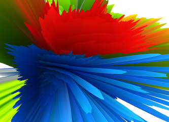 Abstract 3D explosion illustratoin. Colorful graphic design. Hight resolution  creative  background. Wallpaper for your Desk table. 