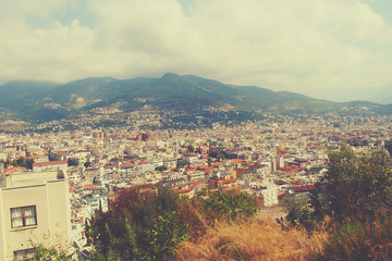  calm landscape in the hills of the Turkish city of Alanya on a warm summer day