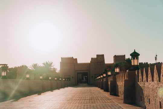 Gate to the Qasr Al Sarab Desert Resort Hotel in Abu Dhabi  in Liwa Desert, United Arab Emirates
