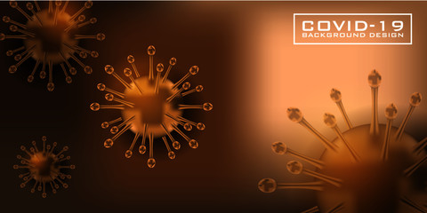 Obraz premium Novel Coronavirus logo. COVID Coronavirus background concept. Coronavirus in Real 3D Illustration. concept SARS pandemic red symbol. Isolated graphic design template