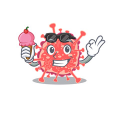 Cartoon design concept of polyploviricotina having an ice cream