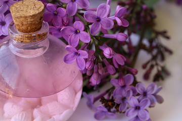 Fragrant lilac flower perfume, cologne