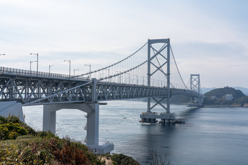 鳴門岬から見る大鳴門橋の風景
