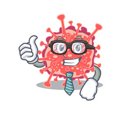 An elegant polyploviricotina Businessman mascot design wearing glasses and tie