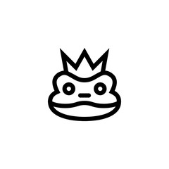 Frog logo. Frog prince icon. Animal icon. Trendy Flat style for graphic design, Web site, UI. EPS10. - Vector illustration