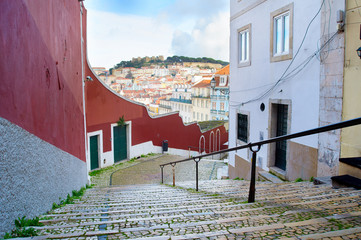Lisbon Old Town empty street