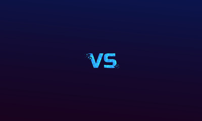 blue polygonal versus logo vs letters for sports and fight competition. Battle vs match, game concept competitive vs. Vector illustration