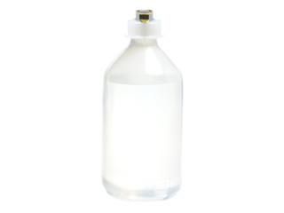 Intravenous medical perfusion bottle isolated on white