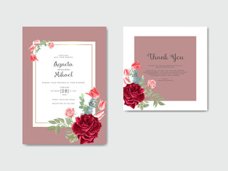 beautiful floral wedding invitation card