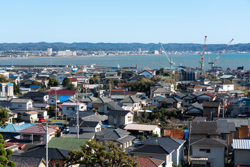 Obraz premium 大福寺・崖観音から見る館山市街の風景