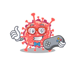 Mascot design concept of polyploviricotina gamer using controller