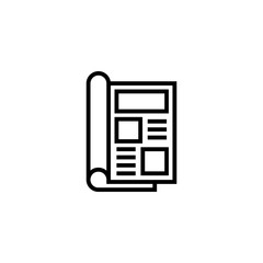 Magazine open page vector icon. Newspaper icon. Journal symbol. Book sign. Trendy Flat style for graphic design, Web site, UI. EPS10. - Vector illustration