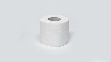 Roll of toilet paper on a white background. Outbreak of the coronavirus concept COVID-19. Coronavirus - 2019-nKoV. Stay at home while in quarantine.