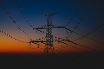 high voltage post,High voltage tower sky sunsetbackground