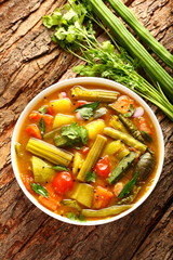 Bowl of Kerala sambar dish,- veg curry
