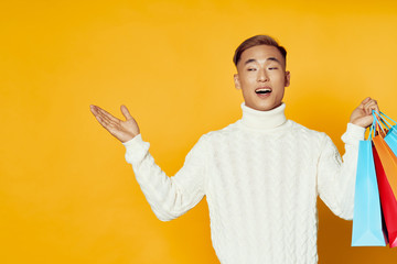 young man  gesticulate with hands