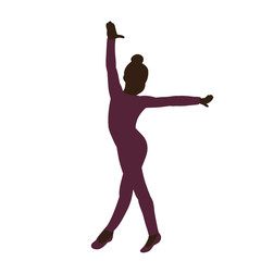  isolated, silhouette in colored clothes girl gymnast, acrobatics