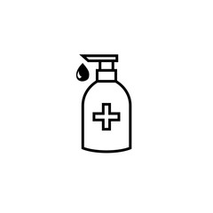 Disinfection. Hand sanitizer bottle icon, washing gel. Vector illustrationDisinfection. Hand sanitizer bottle icon, washing gel. Vector illustration	
