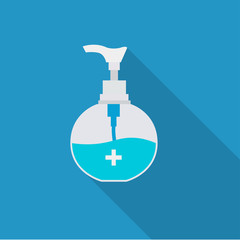 Disinfection. Hand sanitizer bottle icon, washing gel. Vector illustrationDisinfection. Hand sanitizer bottle icon, washing gel. Vector illustration	
