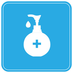 Disinfection. Hand sanitizer bottle icon, washing gel. Vector illustrationDisinfection. Hand sanitizer bottle icon, washing gel. Vector illustration	
