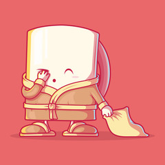 Sleepy coffee cup vector illustration. Motivation, work, Monday, inspiration design concept	