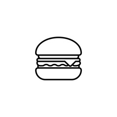 Hamburger icon. Burger icon on white background. Fast Food symbol. Trendy Flat style for graphic design, Web site, UI. EPS10. Vector illustration