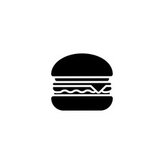 Hamburger icon. Burger icon on white background. Fast Food symbol. Trendy Flat style for graphic design, Web site, UI. EPS10. Vector illustration