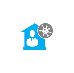 Self isolation related icon on background for graphic and web design. Creative illustration concept symbol for web or mobile app