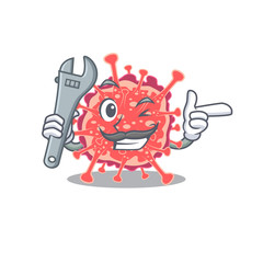 A picture of polyploviricotina mechanic mascot design concept