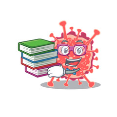 A diligent student in polyploviricotina mascot design concept with books
