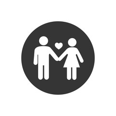 Couple icon. Love in flat. Vector illustration