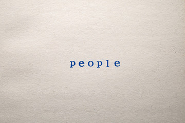 a PEOPLE word stamped on a piece of paper.