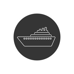 Ship line icon vector. Cruise ship symbol icon illustration