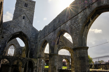 Fototapeta na wymiar View of Sligo Abbey, in the county of the same name, Ireland.
