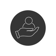 Customer retention line icon. Vector illustration