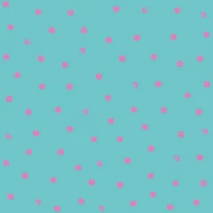 Behang Polka dot delicate handgetekende kleine roze stippen op een turkooizen achtergrond, naadloos vectorpatroon, voor verpakkingspapier, behang, stof