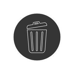 Trash line icon trendy flat design. Vector modern flat style