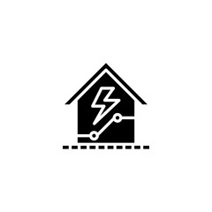 Home sustainable ecology recycle energy icon. Power and renewable, generator, ecology symbol. Trendy Flat style for graphic design, Web site, UI. EPS10. - Vector illustration