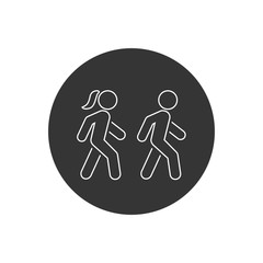 Walk line icon symbol logo template. Vector illustration