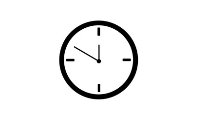 Clock icon in flat style, timer on blue background
