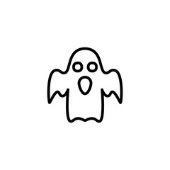 Ghost Icon. Cute ghost icon. Halloween symbol. Modern simple flat symbol for web site design, logo, app, UI. Vector illustration