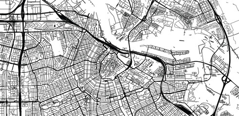 Fototapeta na wymiar Urban vector city map of Amsterdam, The Netherlands