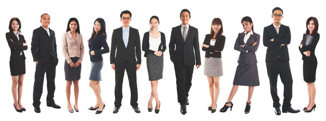 Diverse Asian business people