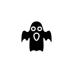 Ghost Icon. Cute ghost icon. Halloween symbol. Modern simple flat symbol for web site design, logo, app, UI. Vector illustration