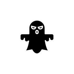 Ghost Icon. Cute ghost icon. Halloween symbol. Modern simple flat symbol for web site design, logo, app, UI. Vector illustration
