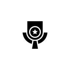 Winner trophy cup icon. Award winner prize icon. Achievement sign. Sport competition silhouette symbol. Trendy Flat style for graphic design, Web site, UI. EPS10. - Vector illustration
