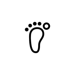 Foot vector icon, flat design best vector icon. Human footprint icon isolated on white background - Vector